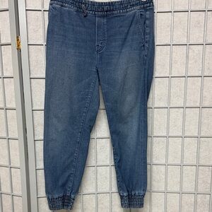 Mother, Blue Denim Jogger Pants, Size 25